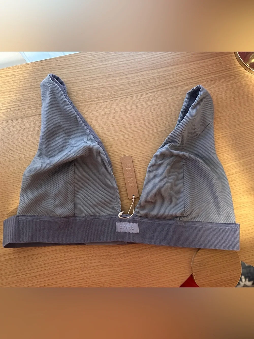 NWT_SKIMS Plunge Bralette Cotton Rib